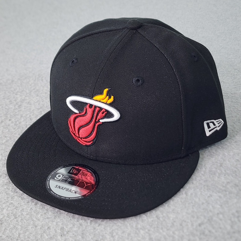 Miami Heat NBA Hat Adult Black New Era 9Fifty Snapback Adjustable Cap